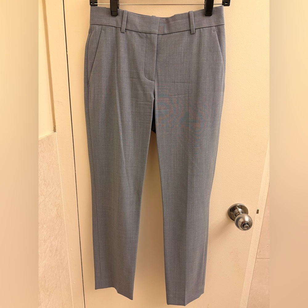 Theory Treeca Pant in Good Wool - Blue Grey Melange 00
